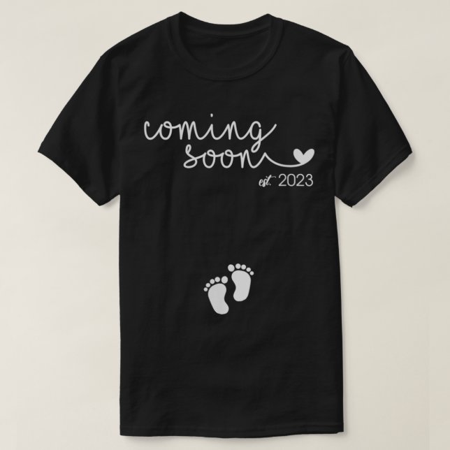 Kvinna som kommer snart 2023-Graviden Mors dag T Shirt (Design framsida)