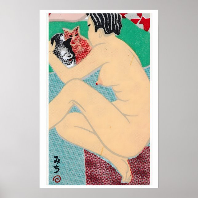 Kvinna som kramar katter - Matchbox-utskrift - Est Poster (Framsidan)