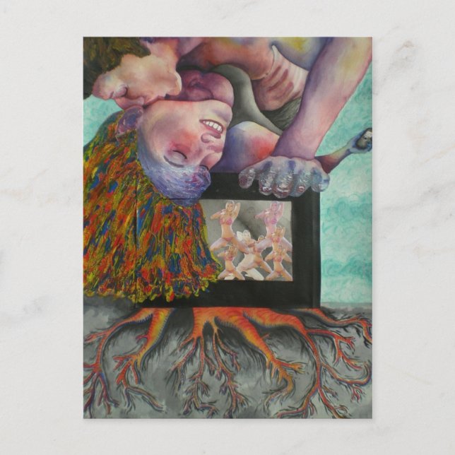 kvinna som kysses på vykort (Framsida)