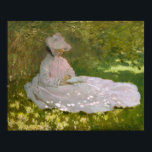 Kvinna som läser Springtime Monet Poster<br><div class="desc">Springtime 1872,  Walters Art Museum</div>