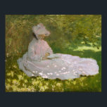Kvinna som läser Springtime Monet Poster<br><div class="desc">Springtime 1872,  Walters Art Museum</div>