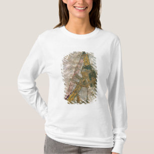 Kvinna som leker en välvd harpa tee shirt