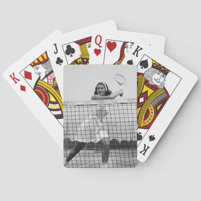 Kvinna som leker tennis casinokort (Baksidan)