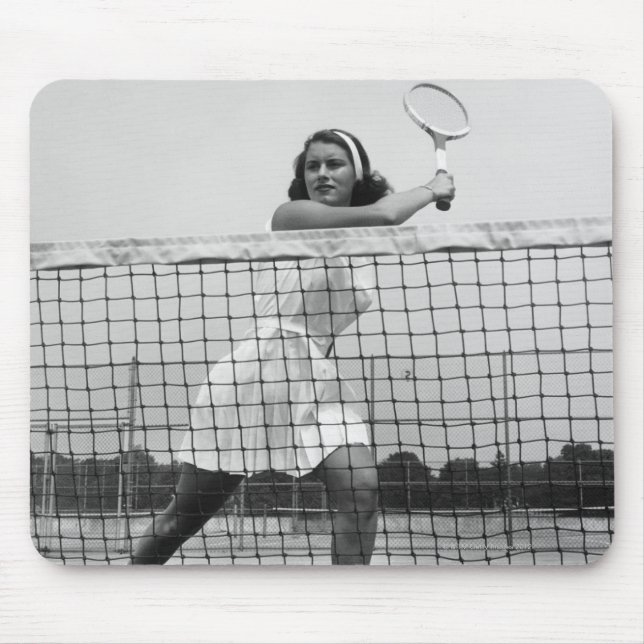 Kvinna som leker tennis musmatta (Framsidan)
