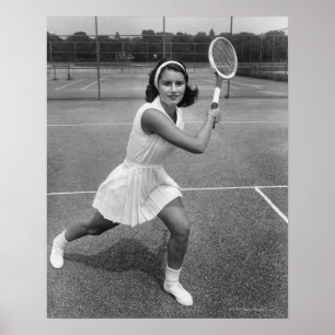 Kvinna som leker tennis poster