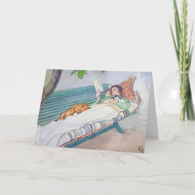 Kvinna som ljuger på en ta av planet, 1913 kort (Framsida)