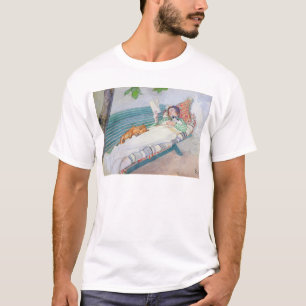 Kvinna som ljuger på en ta av planet, 1913 tee shirt