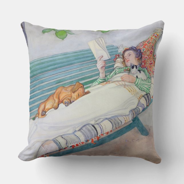 Kvinna som ljuger på en ta av planet, 1913 (w/c på kudde (Framsida)