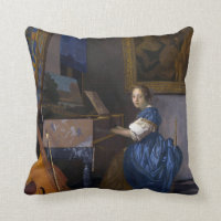 Kvinna som placeras på en Virginal Vermeer