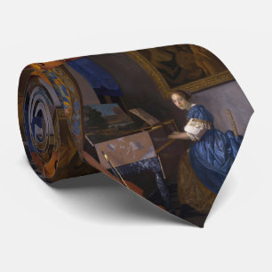 Kvinna som placeras på en Virginal Vermeer Slips