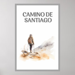 Kvinna som Poster Camino de Santiago