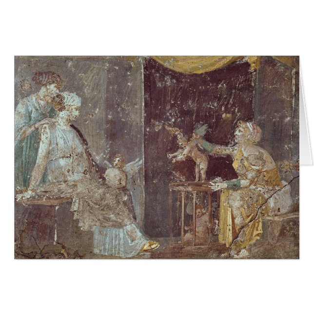 Kvinna som säljer Cupids, från Stabiae Hälsningskort (Framsidan Horizontal)