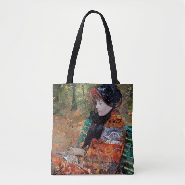 Kvinna som sitter på bänken, Mary Cassatt Tygkasse (Framsida)