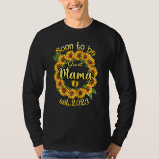 Kvinna som snart blir Mamma 2023 Solrosny Mamma 1 T Shirt