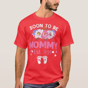 Kvinna som snart ska bli Mamma 2023 Gravid Announc T Shirt