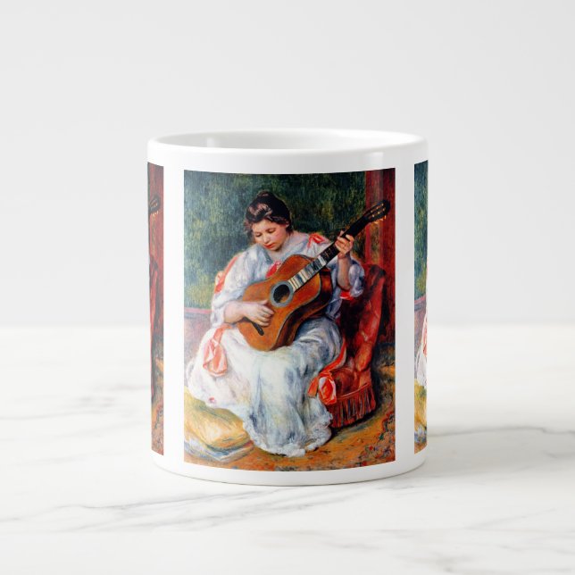Kvinna som spelar gitarr av Pierre Renoir Jumbo Mugg (Framsidan)