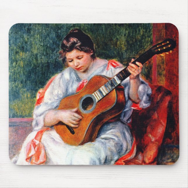 Kvinna som spelar gitarr av Pierre Renoir Musmatta (Framsidan)