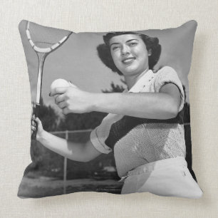 Kvinna som spelar tennis 3 kudde