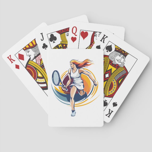 kvinna som spelar tennis casinokort (Baksidan)