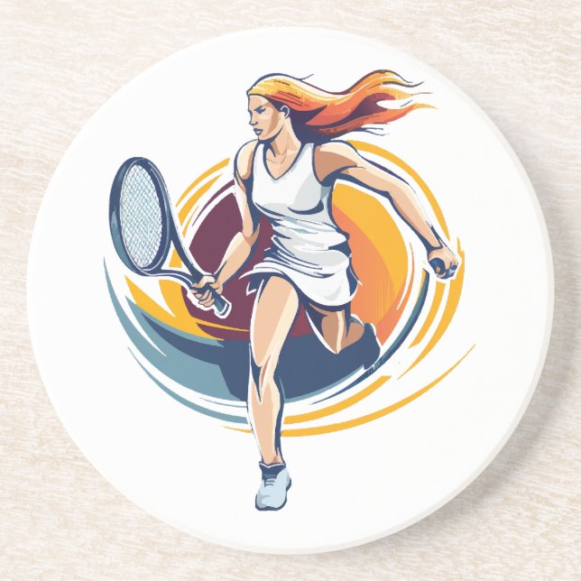 kvinna som spelar tennis underlägg (Framsidan)