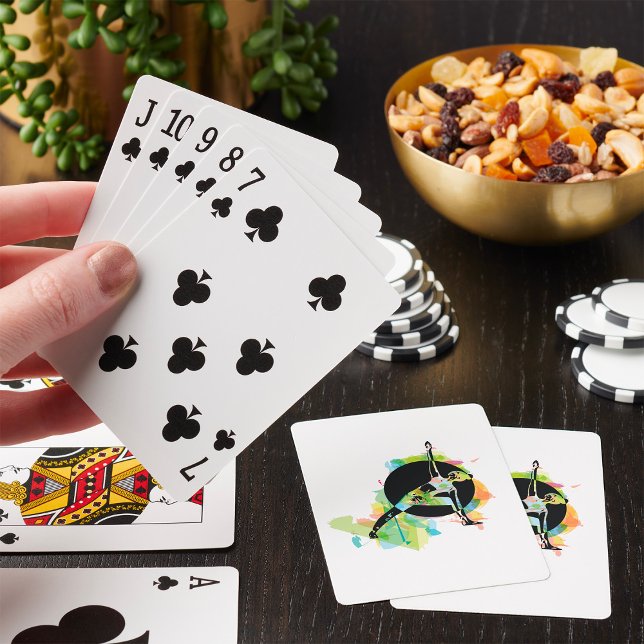 Kvinna som stretchar illustration casinokort (Skapare uppladdad)