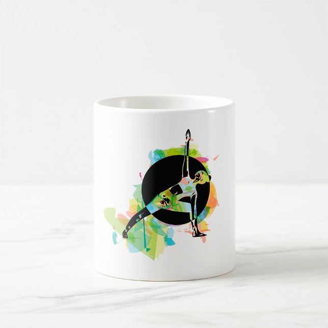 Kvinna som stretchar illustration kaffemugg (Skapare uppladdad)