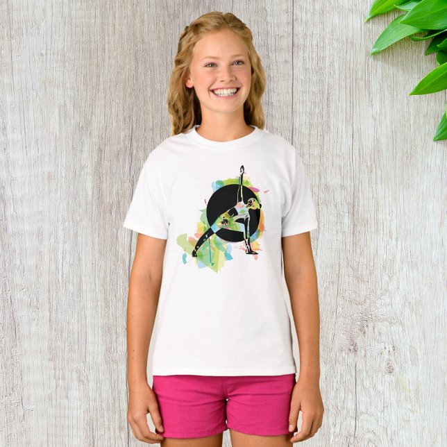 Kvinna som stretchar illustration t shirt (Skapare uppladdad)