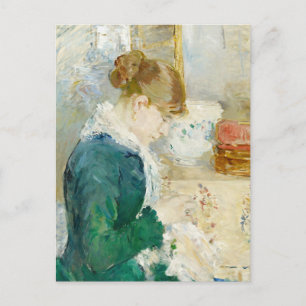 Kvinna som syr Berthe Morisot Vykort