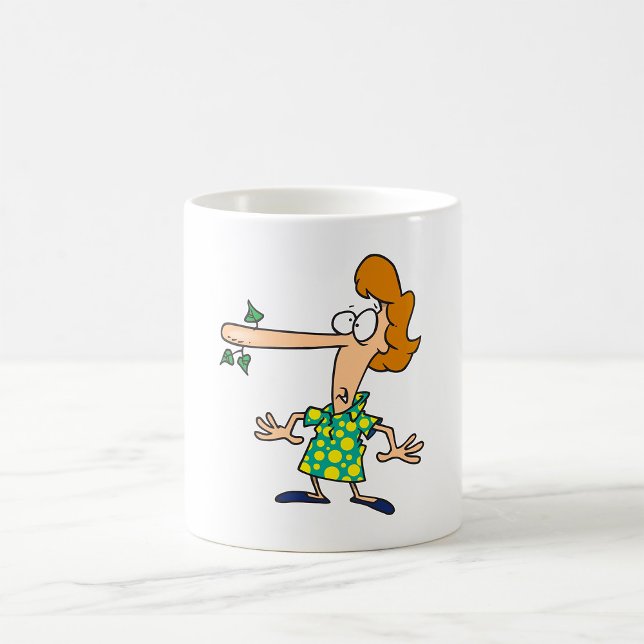 Kvinna som Talar Osanning Kaffemugg (Skapare uppladdad)