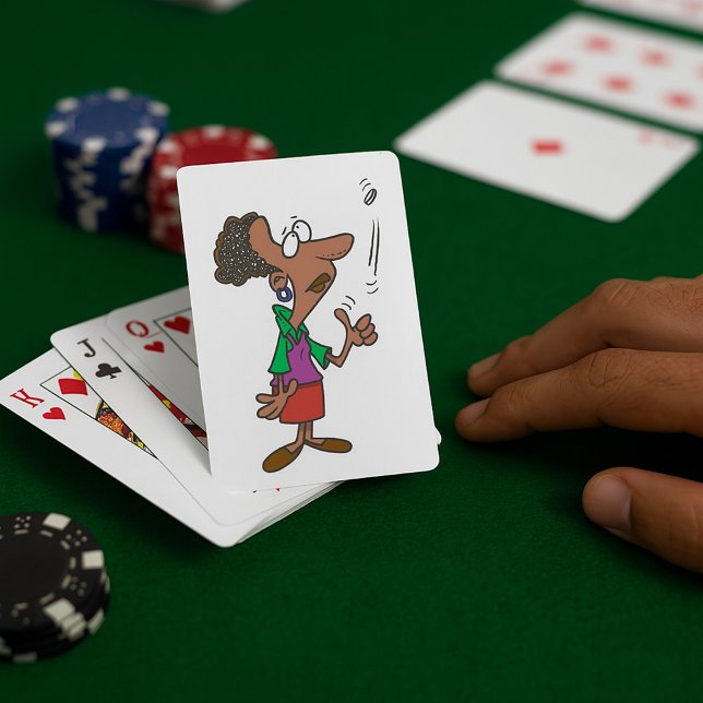 Kvinna som vänder ett mynt casinokort (Skapare uppladdad)