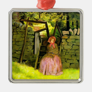 Kvinna som väntar (av John Everett Millais) Julgransprydnad Metall