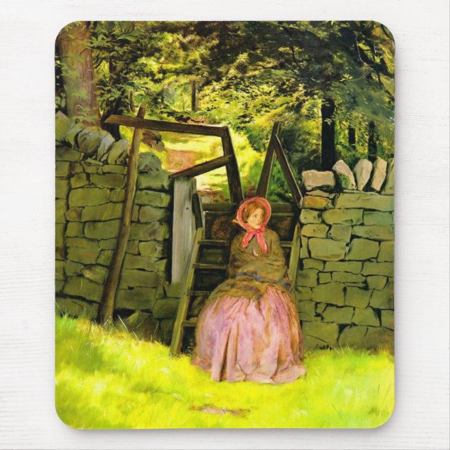 Kvinna som väntar (av John Everett Millais) Musmatta (Framsidan)