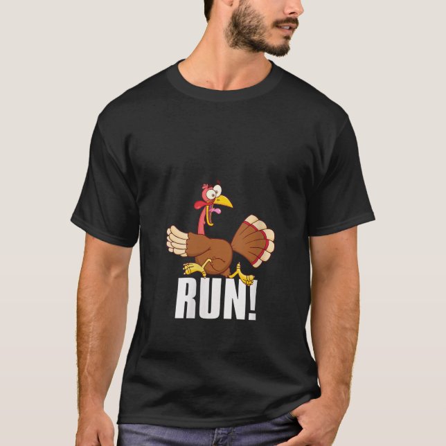 Kvinna Springa Funny Thanksgiving som kör 5 kTävli T Shirt (Framsida)