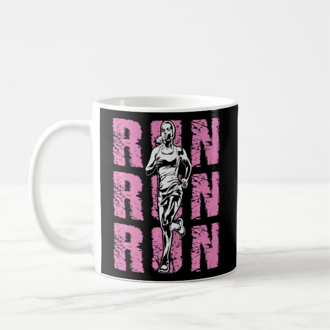 Kvinna Springa Triatlon Kaffemugg (Vänster)