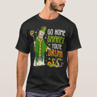 Kvinna St Patrick Snakes Go Home Du är Drunk Funn T Shirt