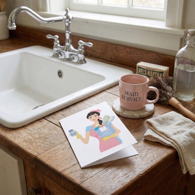 Kvinna Städning Kort (Skapare uppladdad)