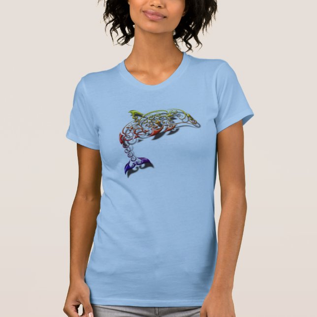 Kvinna stam- delfinskjorta t shirt (Framsida)