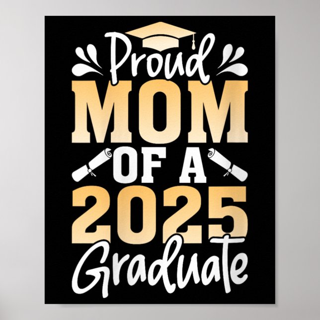 Kvinna stolt Mamma av 2025 Student-högre Mor Poster (Framsidan)