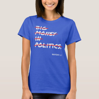 Kvinna stora pengar i politikskjortan - mörk tee shirt
