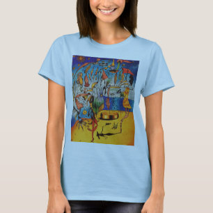 Kvinna surrealistiska utslagsplats tee