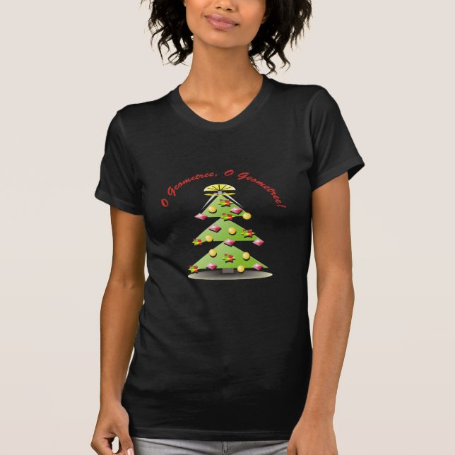 Kvinna T - julaftongeometree T-shirt (Framsida)