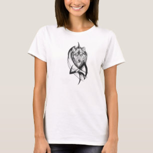 Kvinna T-shirt med stambaserad Varg
