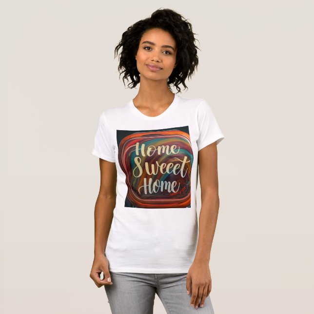 Kvinna T-Shirt med utformning av "Home Sweet Home" (Hel framsida)