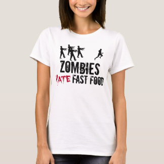 Kvinna T-tröja för snabbmat för Zombieshat Tee Shirt