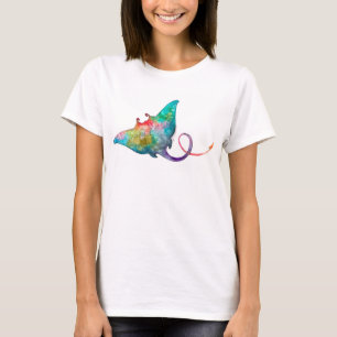 Kvinna T-tröja för vattenfärgStingray T Shirt