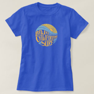 Kvinna T-tröja för vintageBAJA CALIFORNIA SURFA Tee