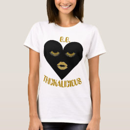 Kvinna T-tröja för vit för Thickalicious BL hjärta Tee Shirt