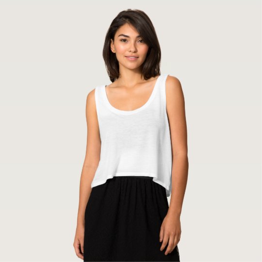 Dam Bella+Canvas Svallande Crop Linne, Vit