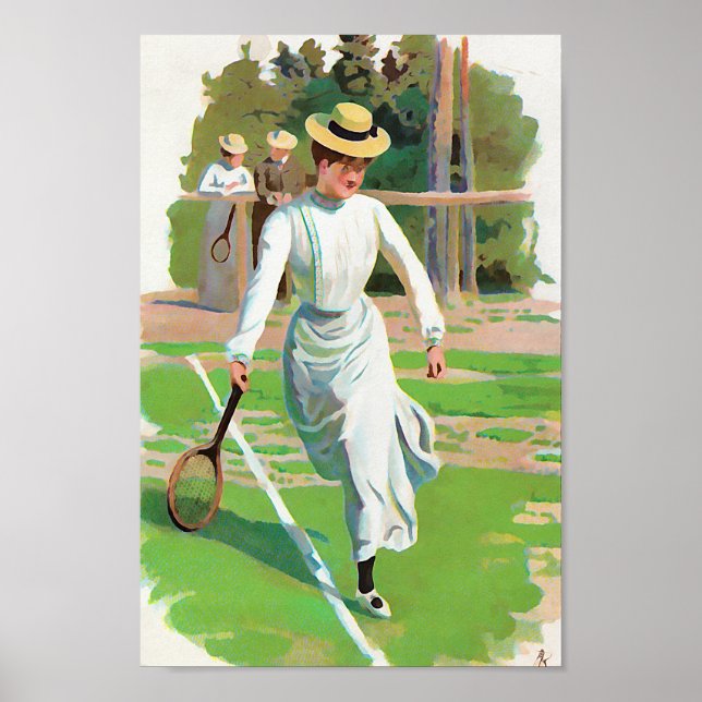 Kvinna tennis, circa 1900 poster (Framsidan)