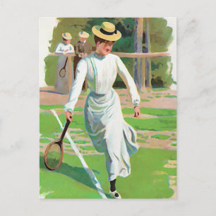 Kvinna tennis, circa 1900 vykort